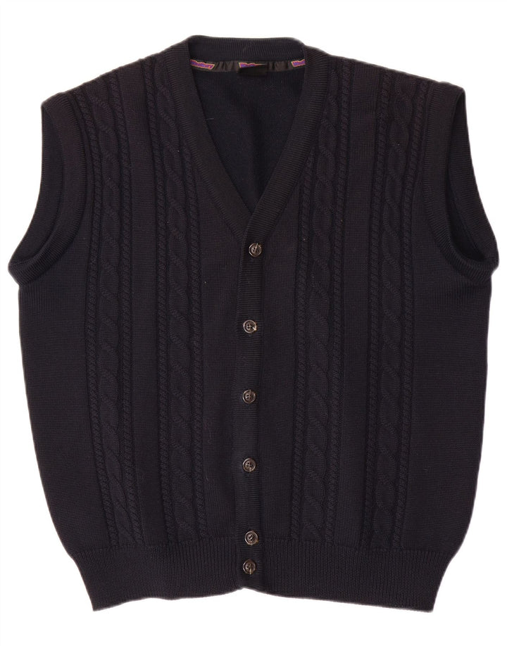 WESTBURY Pull Cardigan sans Manches Homme Bleu Marine Moyen