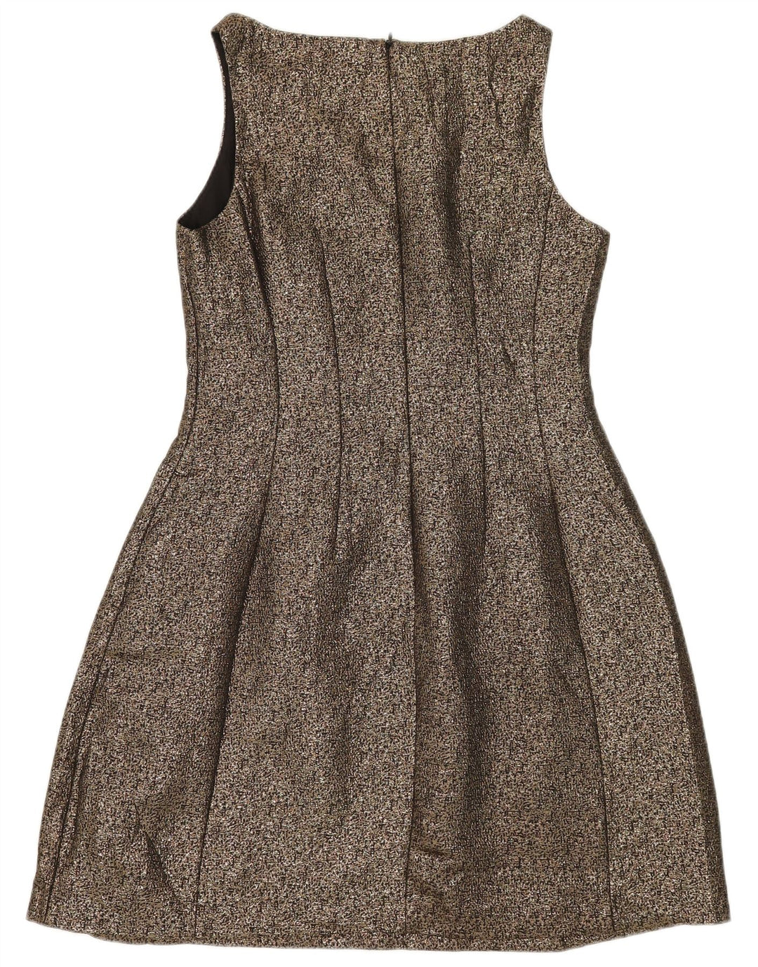 Oasis Robe trapèze sans manches pour femme UK 12 Polyester doré moyen