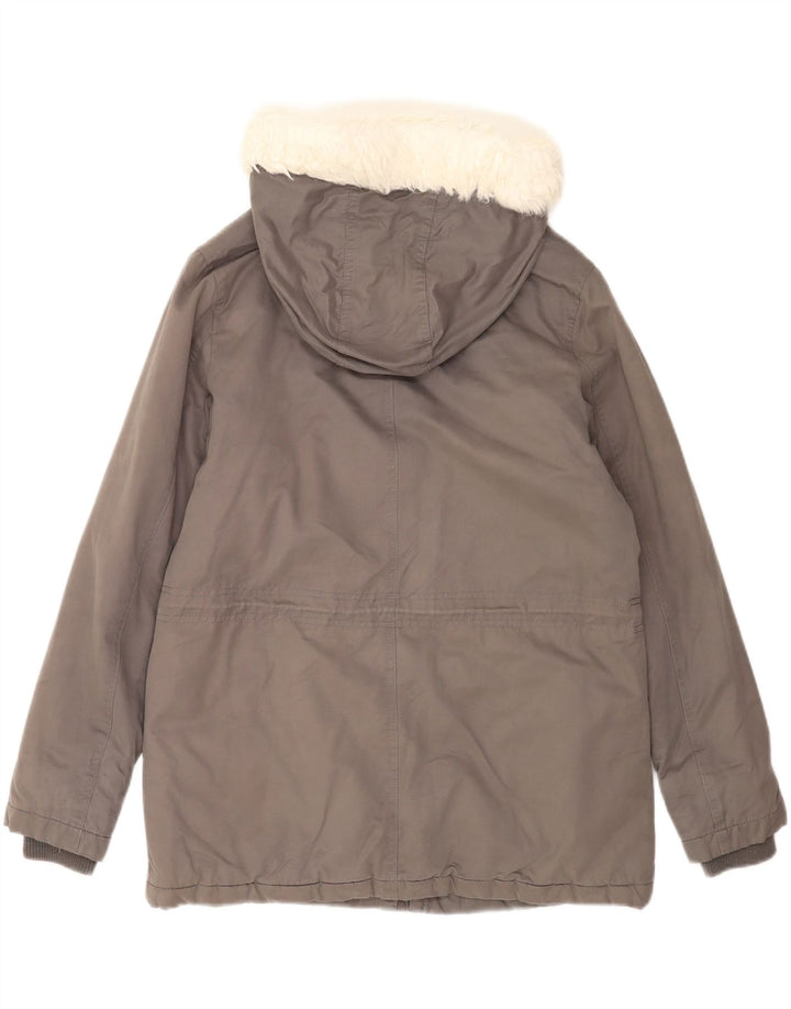 Oasis Parka à capuche pour femme UK 14 Gris moyen Polyester