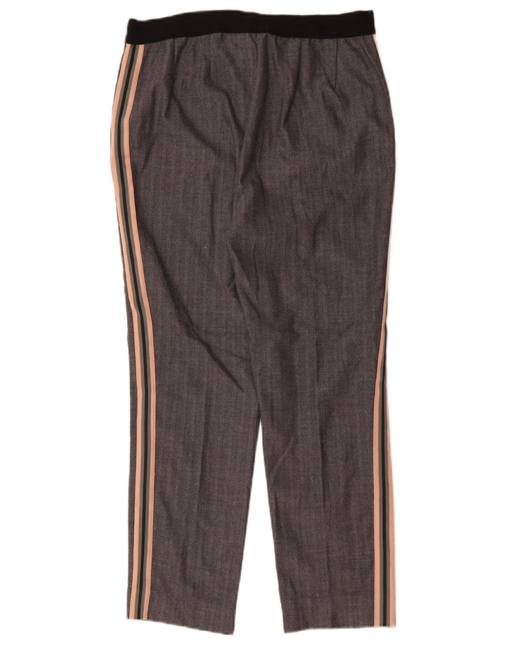 Marks & Spencer Pantalon de costume pour femme UK 12 Medium W30 L26 Gris à chevrons