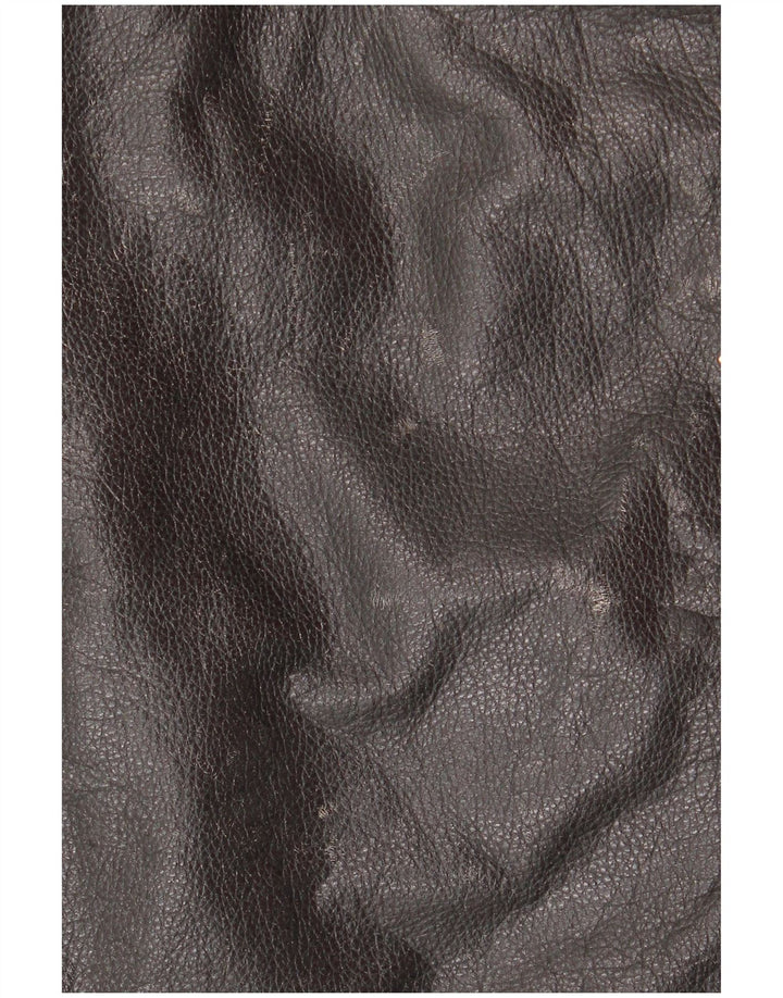 Yuppie Veste de motard en cuir court pour femme EU 38 Cuir noir moyen