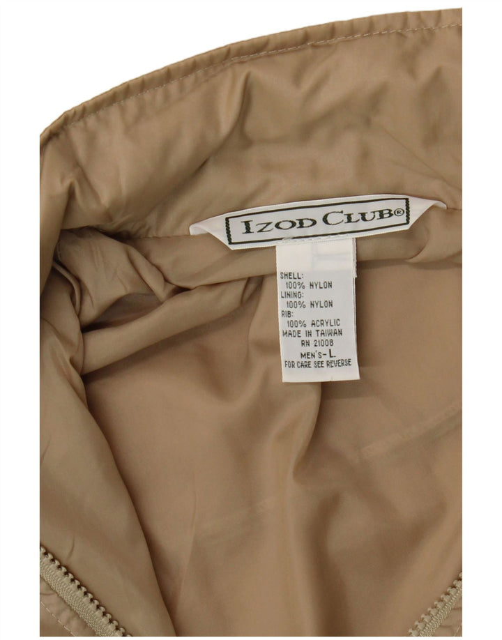 Izod Veste Bomber Homme UK 40 Large Beige Nylon