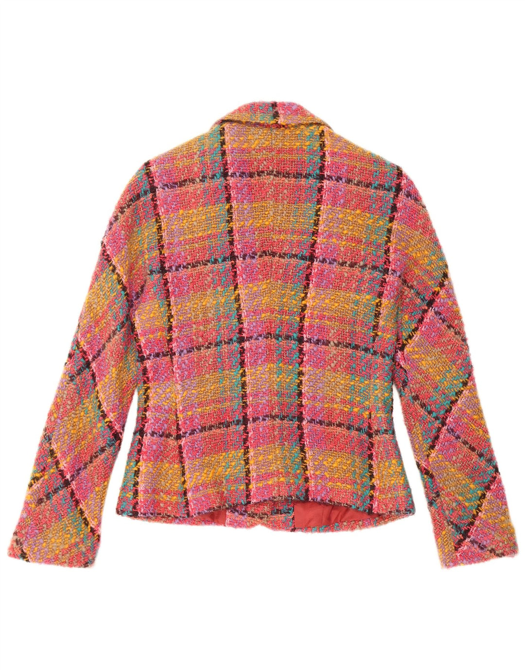 Gerard Darel Veste Blazer 3 Boutons Femme IT 38 XS Laine à Carreaux Rose