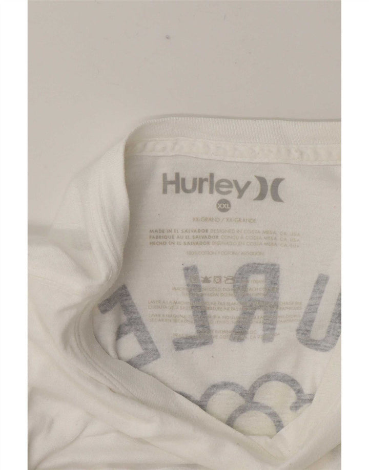 Hurley T-Shirt graphique homme haut 2XL coton blanc