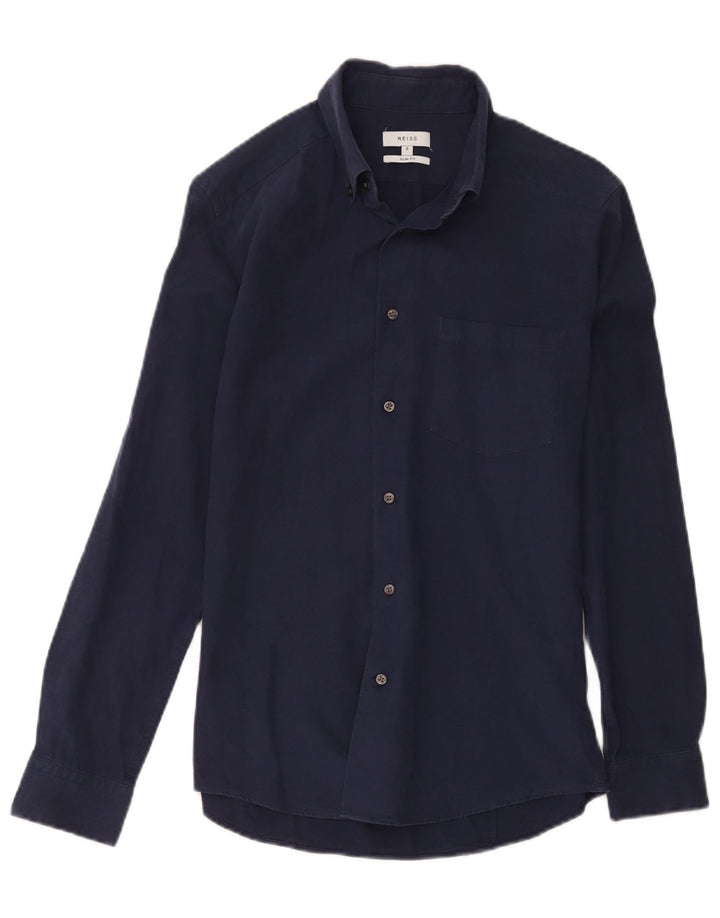 Reiss Chemise Slim Fit Petit Bleu Marine Homme