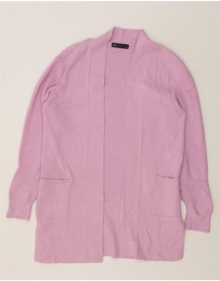 Marks & Spencer Pull cardigan ouvert long pour femme UK 12 Rose moyen