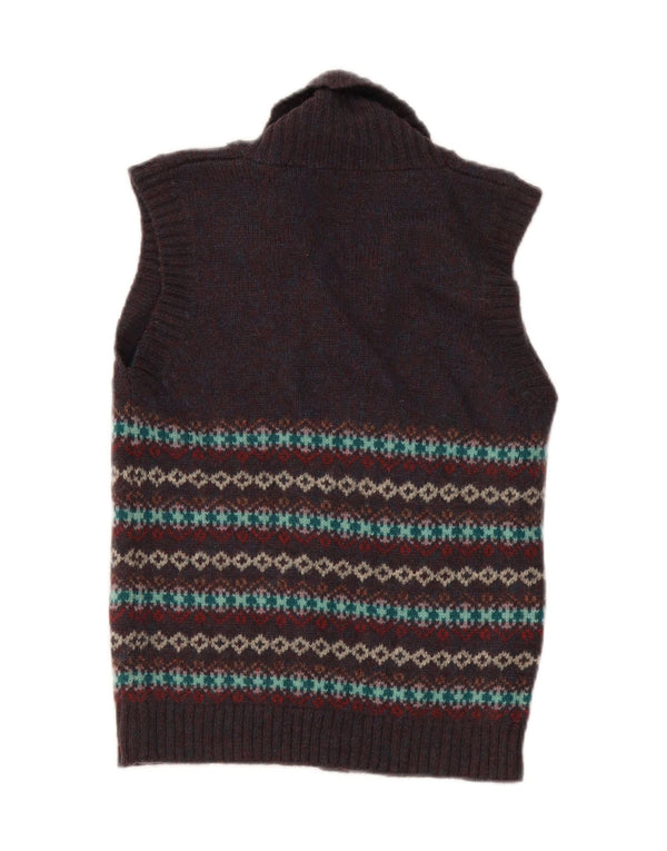 Stanley Blacker Cardigan pour femme UK 10 Petit Bleu marine Fair Isle