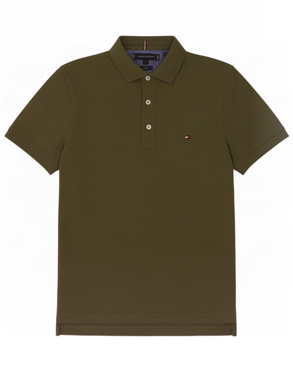 Tommy Hilfiger Polo Slim Fit Homme Kaki Moyen Coton