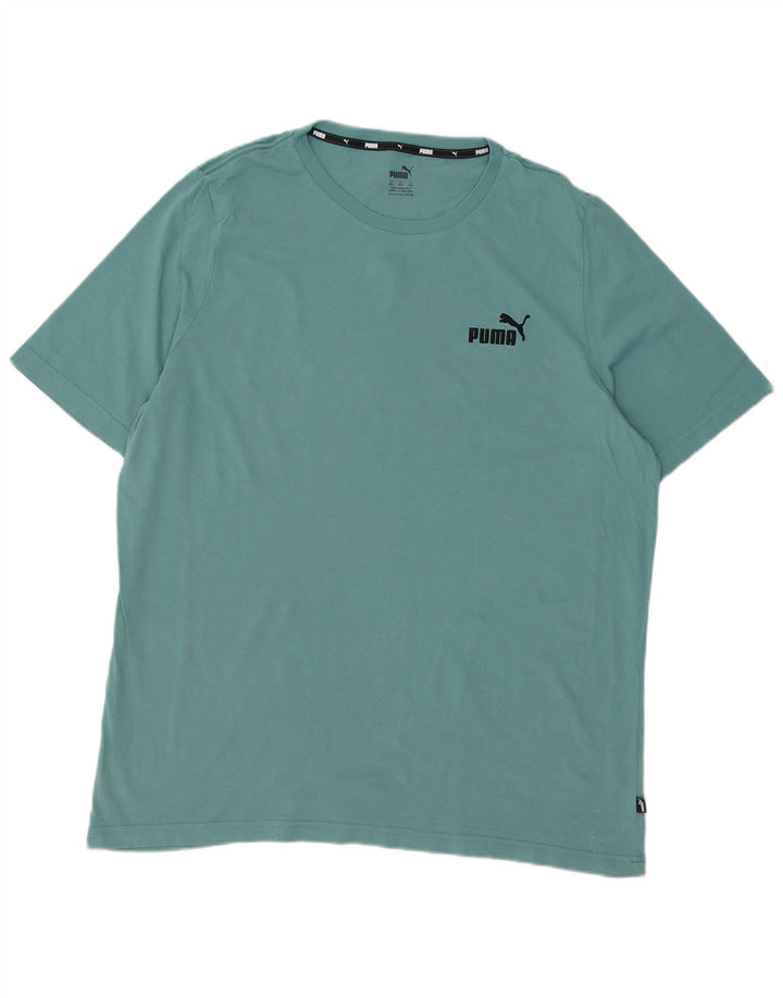 PUMA T-Shirt Homme Top 2XL Bleu Coton