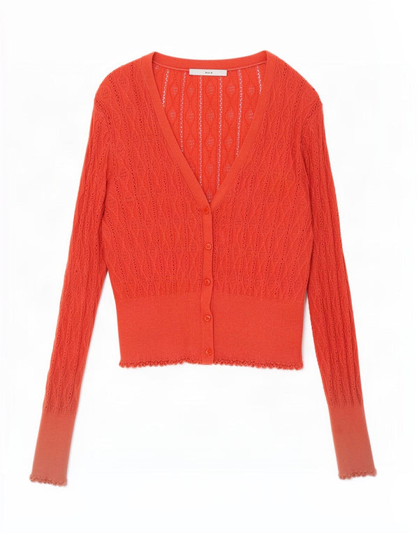 Oasis Cardigan surdimensionné pour femme UK 14 en coton orange moyen