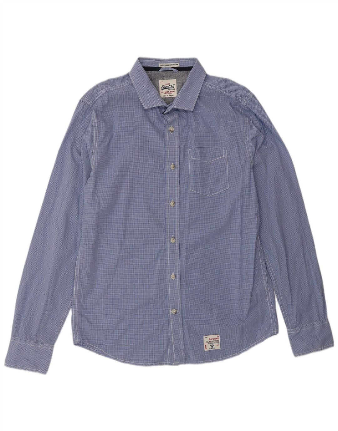 SUPERDRY Chemise Homme XL Bleu Vichy Coton