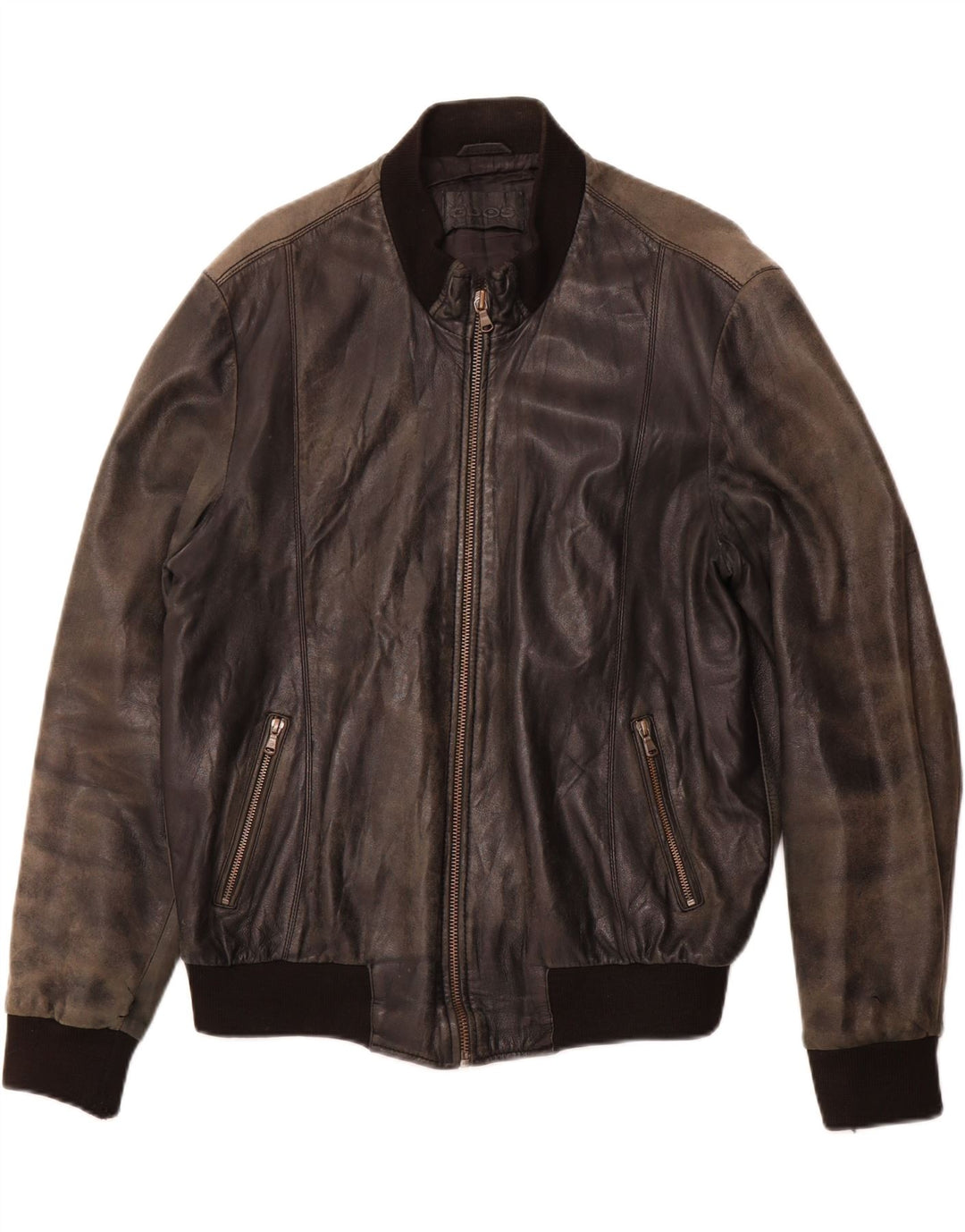 VINTAGE Veste en cuir homme UK 38 Moyen Noir