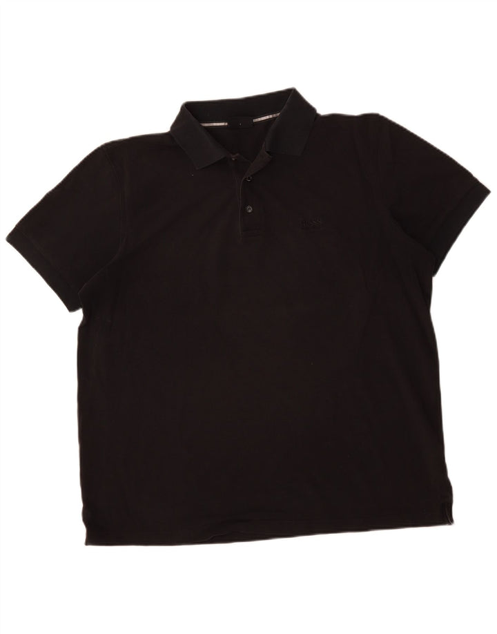 HUGO BOSS Polo Homme Large Noir Coton