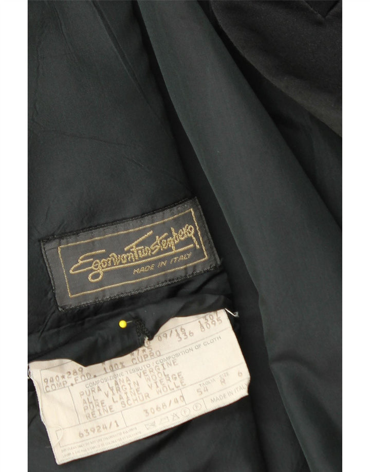 Egon Von Furstenberg Homme UK 40 Large W32 L32 Laine Vierge Noire