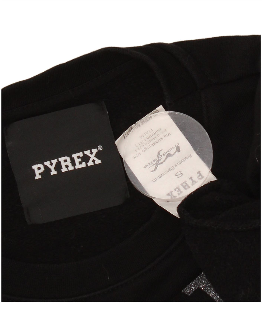 Pyrex Sweat-shirt surdimensionné graphique pour femme UK 10 Petit coton noir