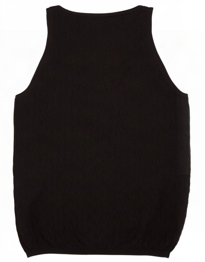 Zara Femme Débardeur UK 12 Medium Noir Polyester