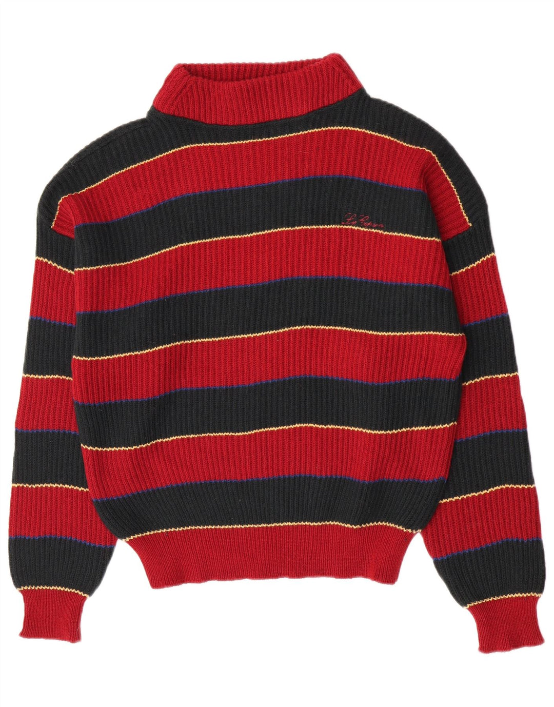 Les Copains Pull Col Roulé Laine Rayé Rouge Moyen Homme