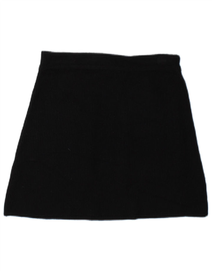 Zara Femme Mini Jupe En Tricot Petit W26 Viscose Noir
