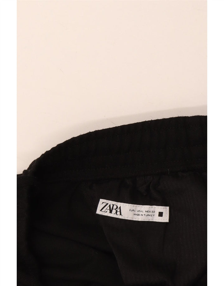 Zara Pantalon Chino Fuselé Femme UK 16 Large W32 L27 Noir