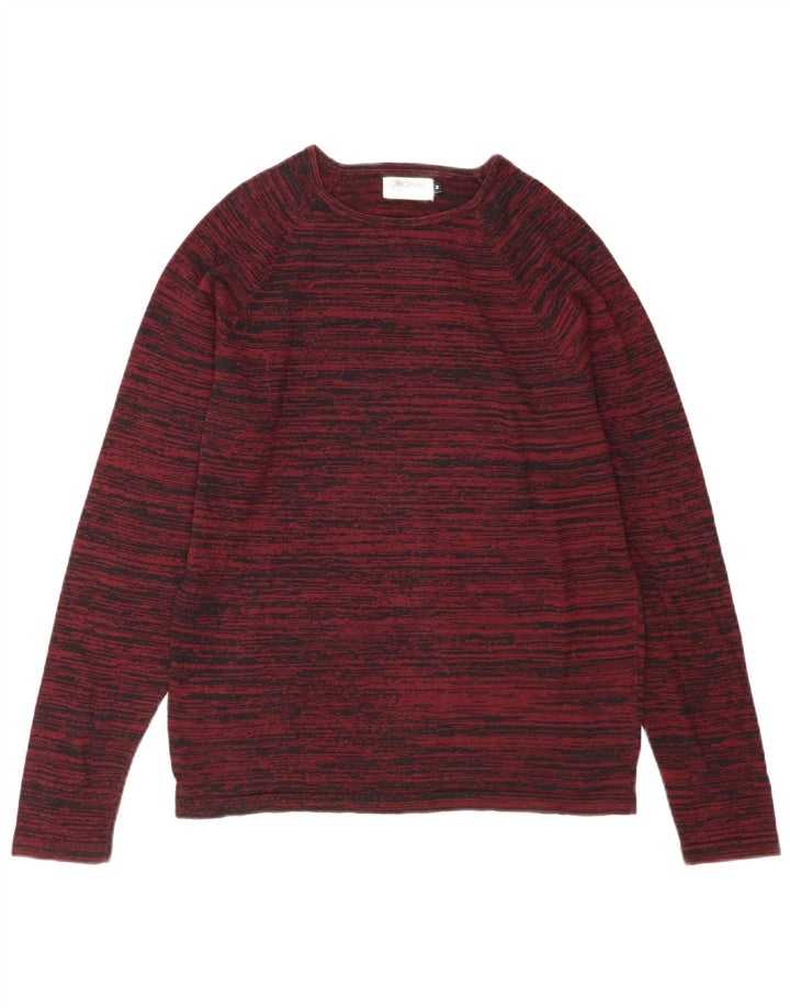 Jack & Jones Pull Col Rond Homme Rayé Bordeaux Moyen