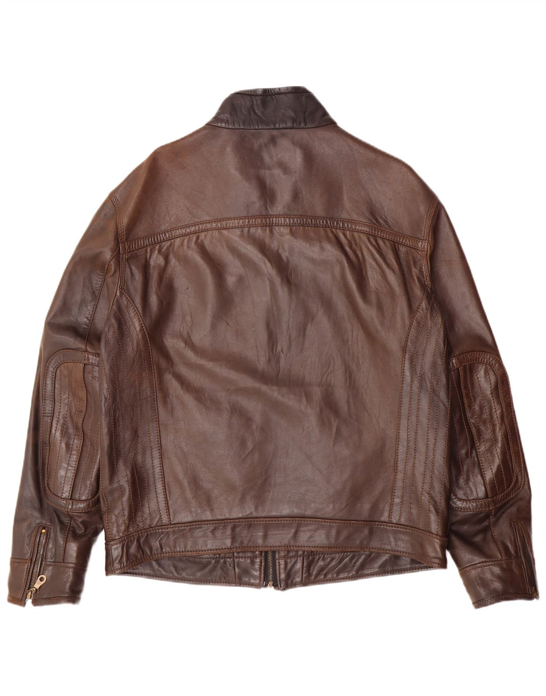 VINTAGE Veste en cuir homme UK 38 Marron moyen