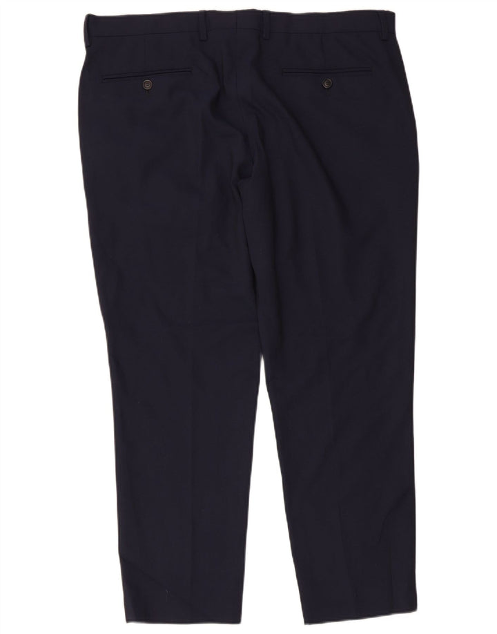 ZARA Pantalon de Costume Slim Homme W36 L26 Bleu Marine