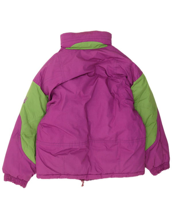 Brugi Veste de ski à capuche pour homme UK 40 Large Violet Colourblock Polyester
