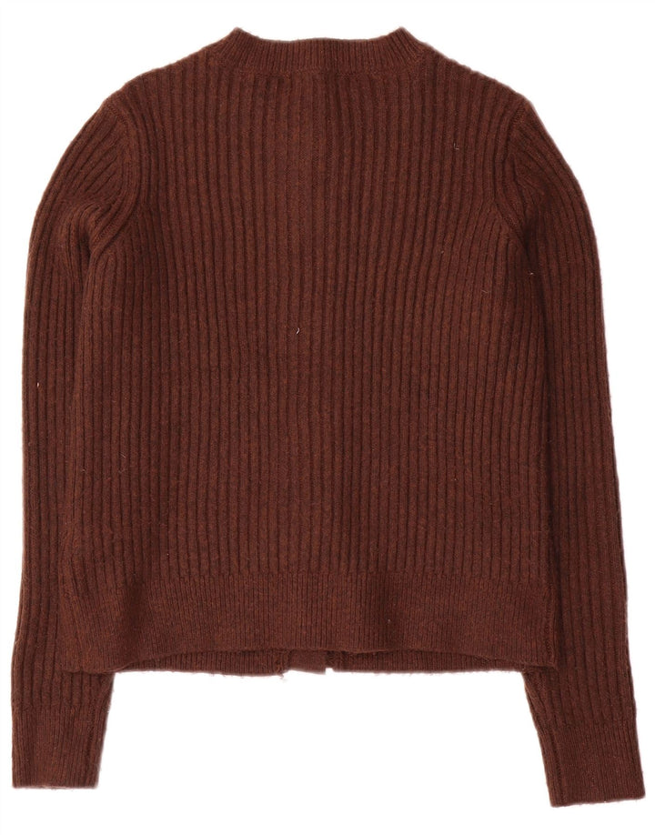 Marks & Spencer Pull cardigan court pour femme UK 10 Petit Marron Polyester