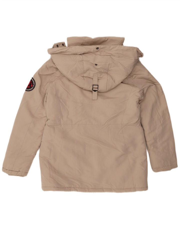 Superdry Parka à capuche pour femme UK 12 Beige moyen