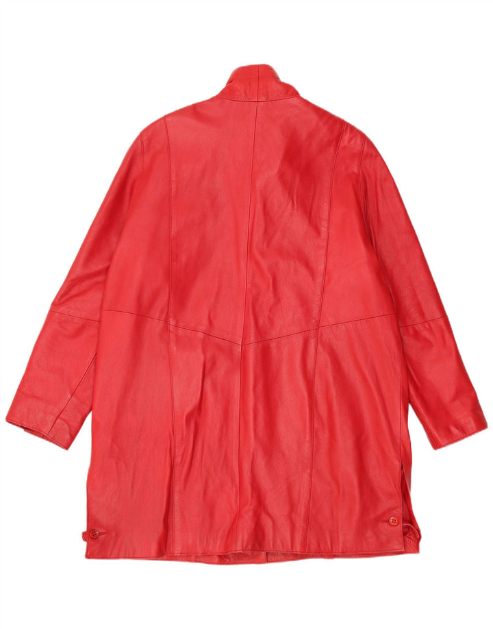 D'Enver Manteau en cuir pour femme UK 18 XL Cuir rouge