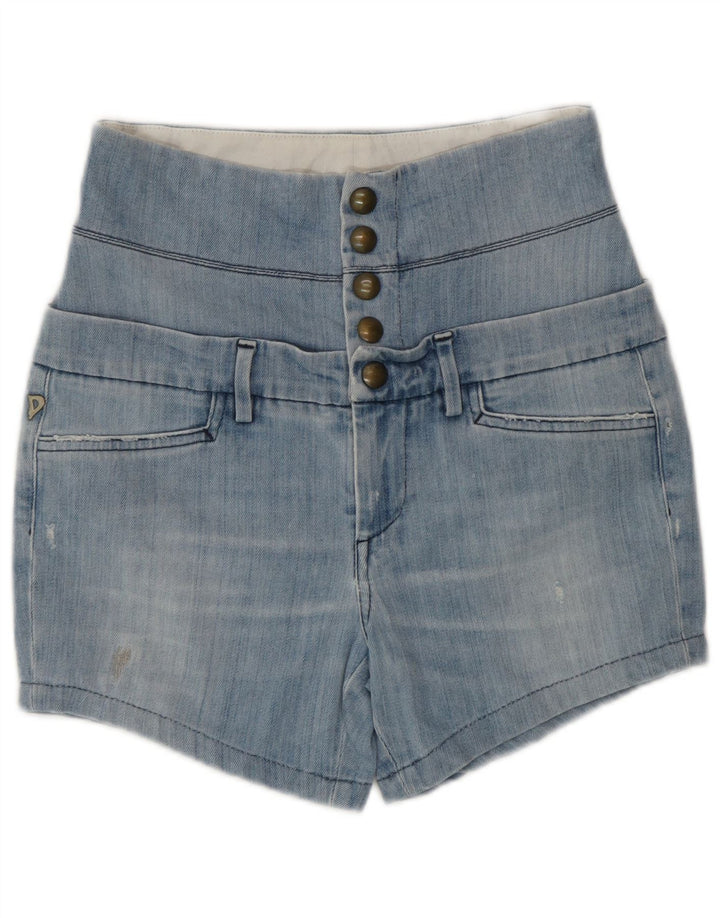Dondup Short en jean taille haute effet vieilli pour femme W28 Bleu moyen
