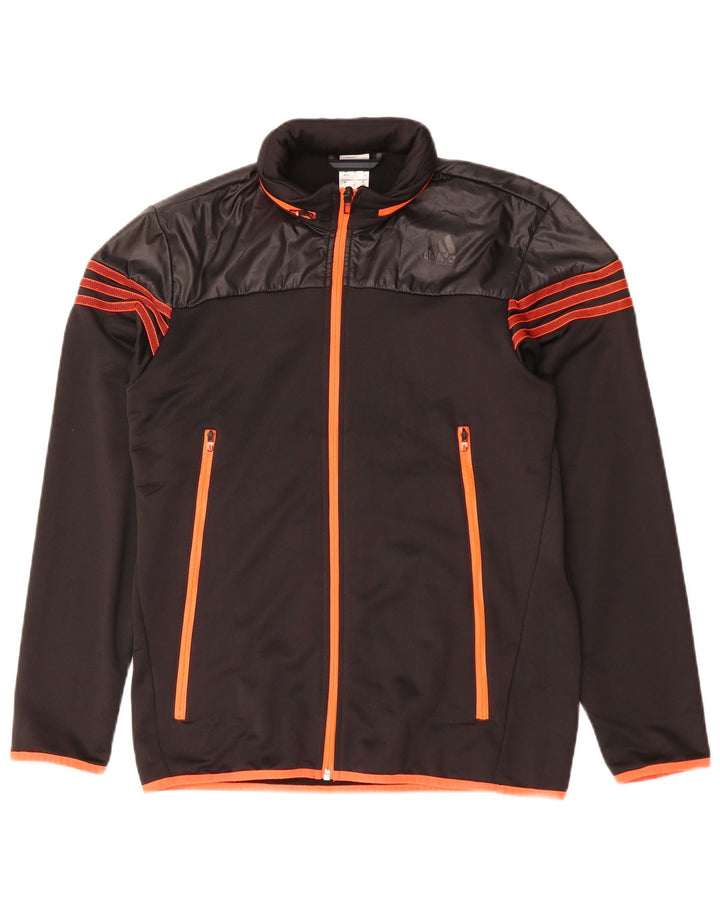 Adidas Veste de survêtement à capuche pour homme UK 38/40 Noir moyen Polyester