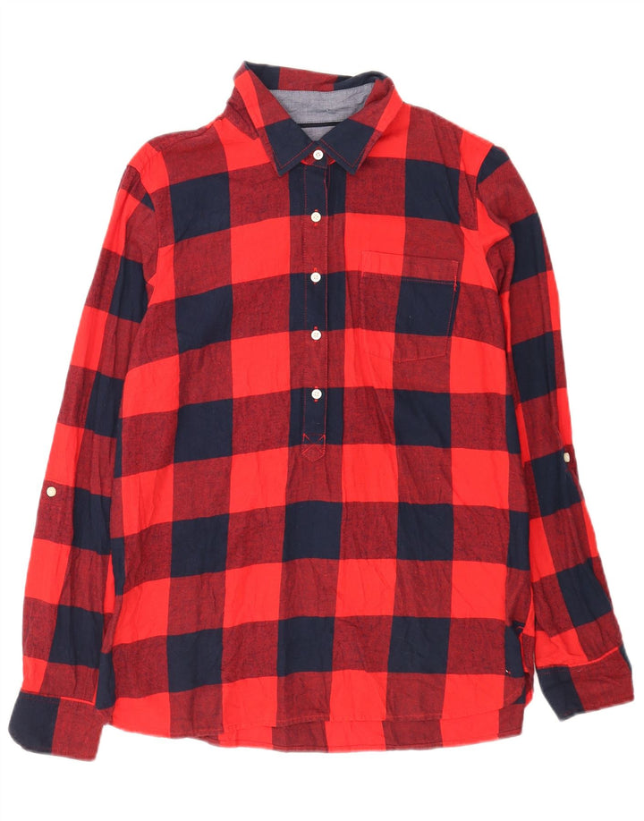 Tommy Hilfiger Chemise pull en flanelle pour femme UK 14 Vichy rouge moyen