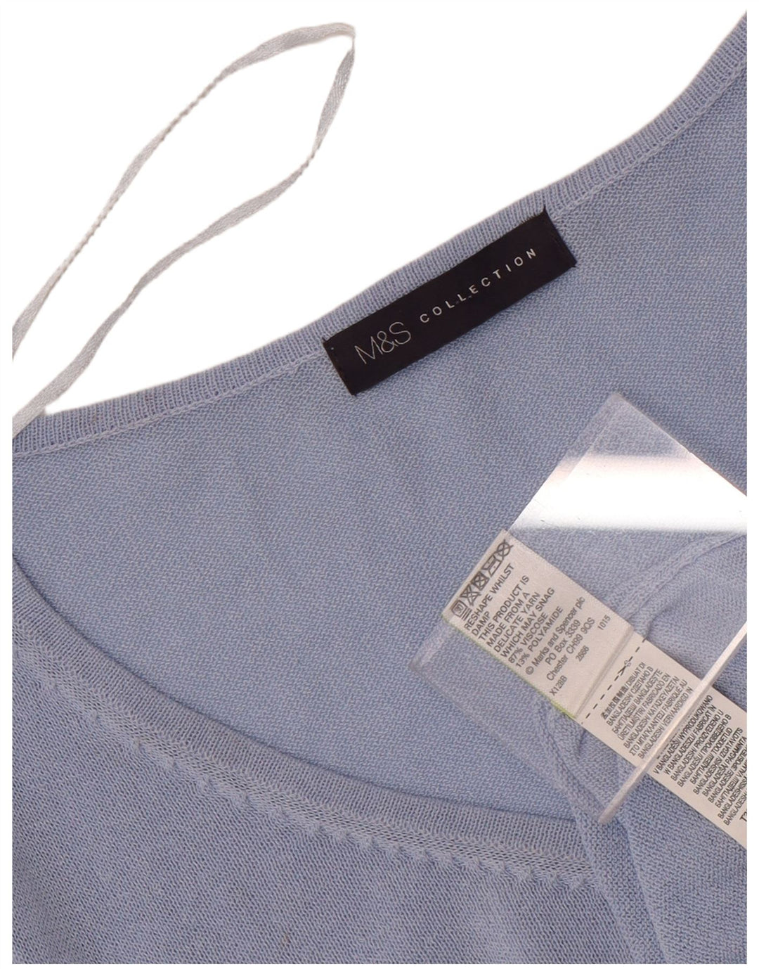 Marks & Spencer Haut à manches longues pour femme UK 8 Small Bleu Viscose