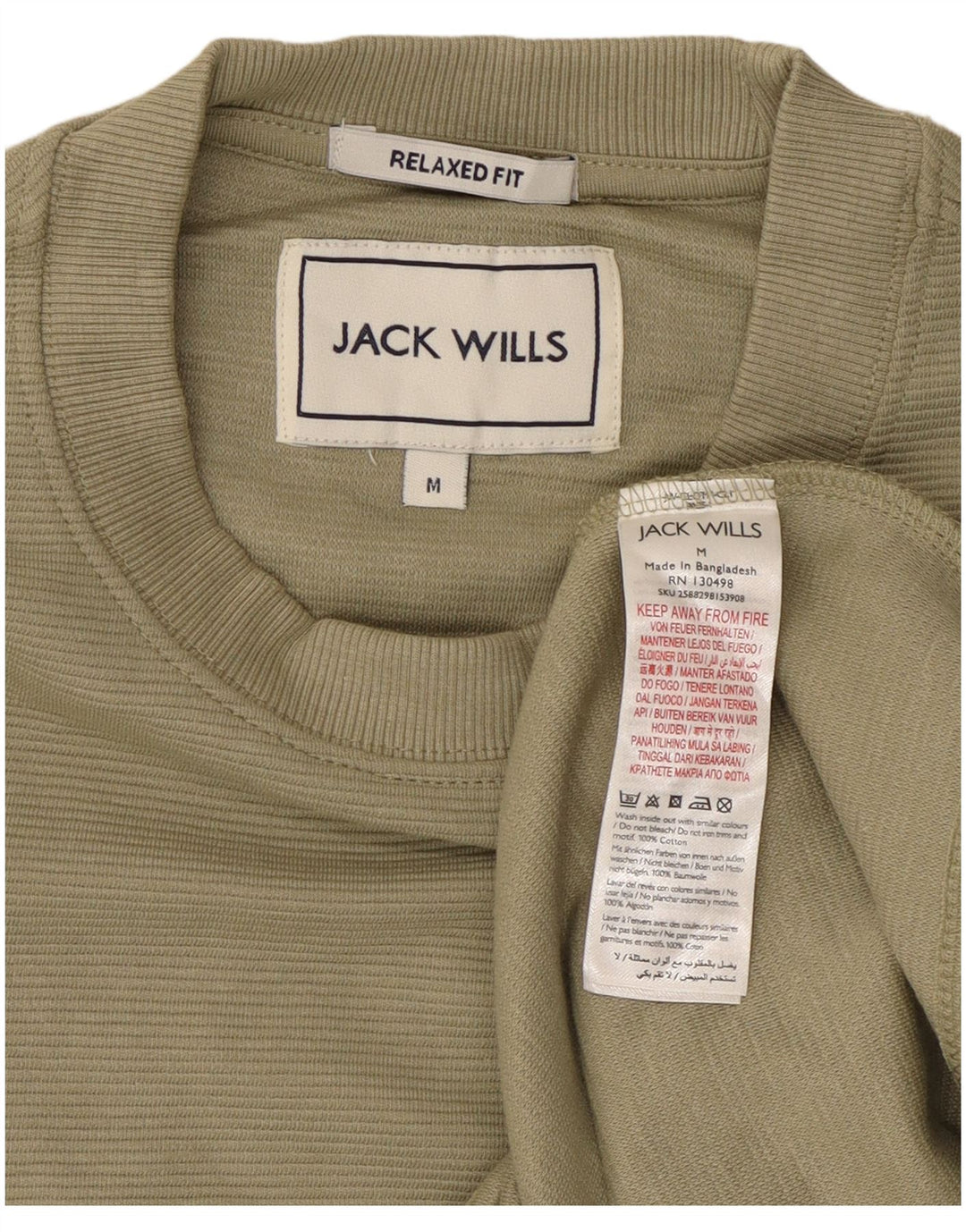 JACK WILLS Haut coupe décontractée à manches longues pour homme en coton vert moyen