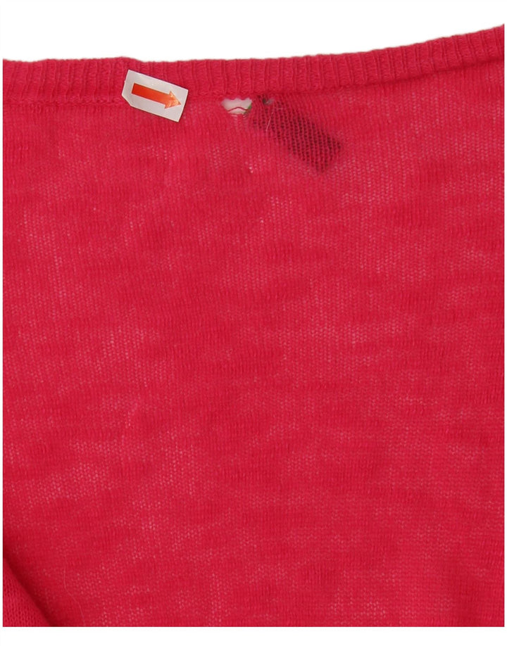 BENETTON Pull cardigan surdimensionné pour femme UK 10 Petit Rose