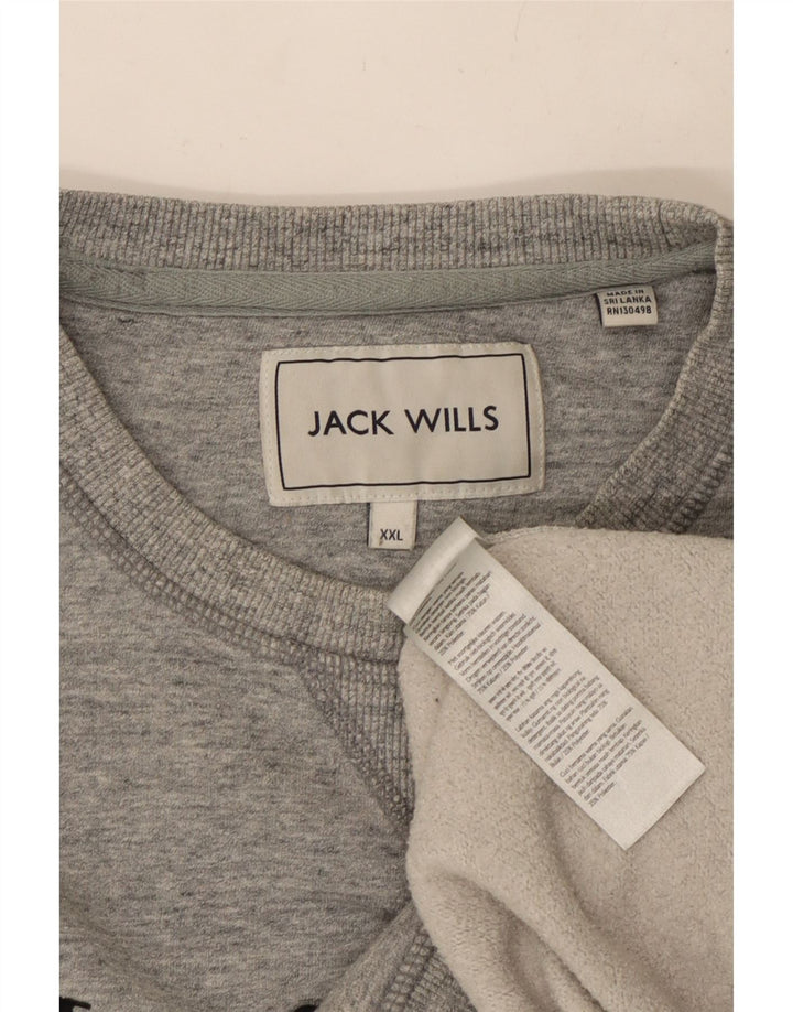 JACK & JONES Sweat-Shirt Graphique Homme 2XL Gris Moucheté Coton