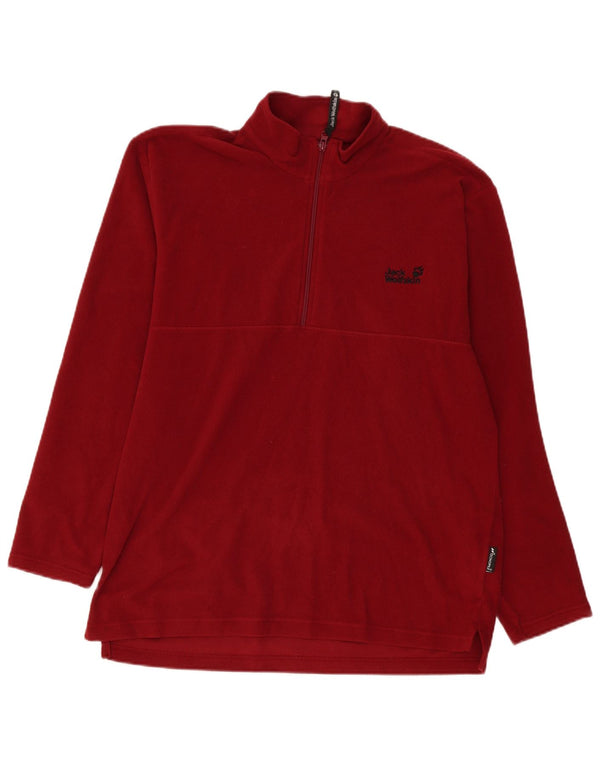 Jack Wolfskin Pull polaire à col zippé pour homme XL Bordeaux Polyester