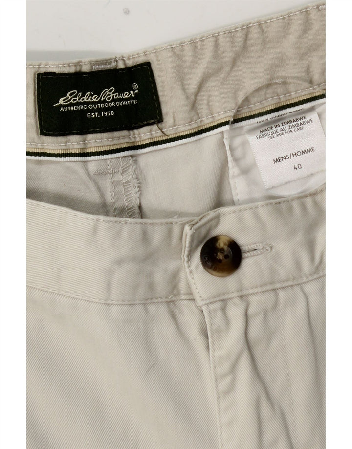 EDDIE BAUER Short Chino Pegged Homme W40 XL Coton Blanc