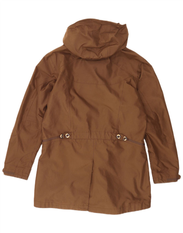 Jack Wolfskin Veste coupe-vent à capuche pour femme UK 16 Large Marron Polyester