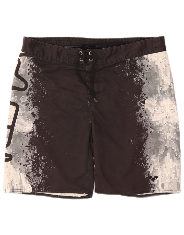 ARENA Short de Bain Graphique Homme Noir Moyen Polyester Colorblock