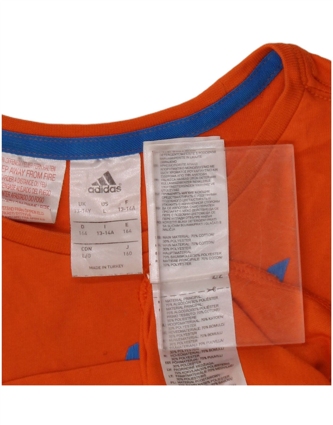 ADIDAS T-Shirt Graphique Garçon 13-14 ans Orange Coton