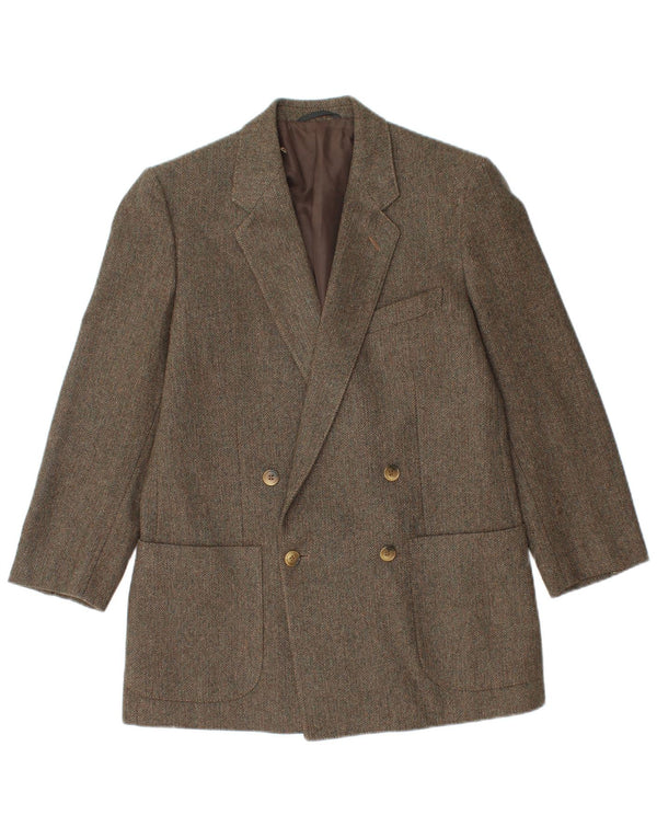 Veste Blazer Double Boutonnage Vintage Homme IT 48 Chevrons Vert Moyen