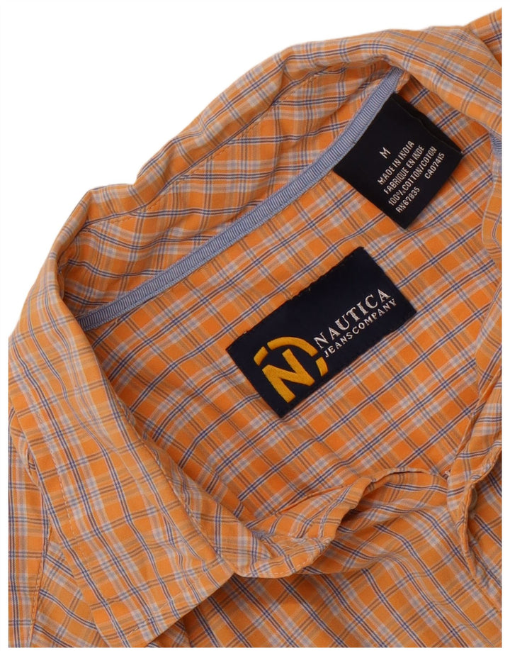 Nautica Chemise à manches courtes pour homme en coton à carreaux orange moyen