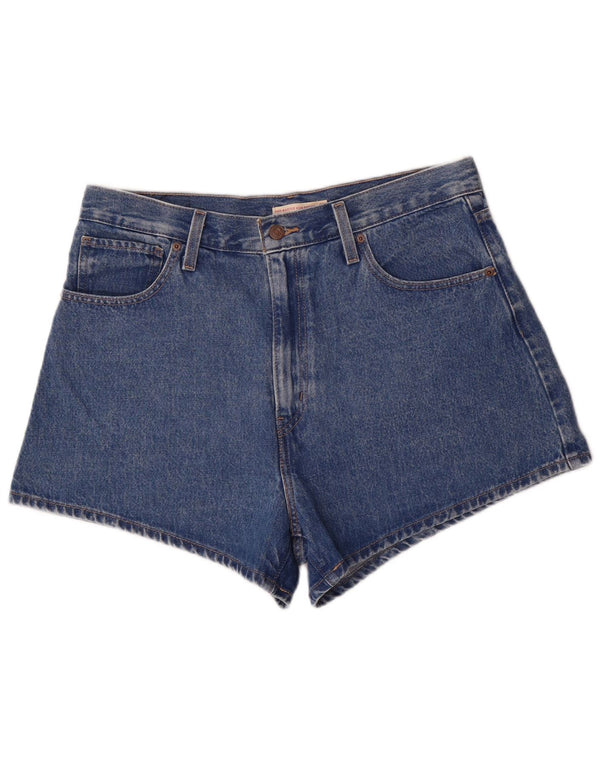 Levi's Womens Mom High Waist Denim Shorts W32 Large Blue Cotton