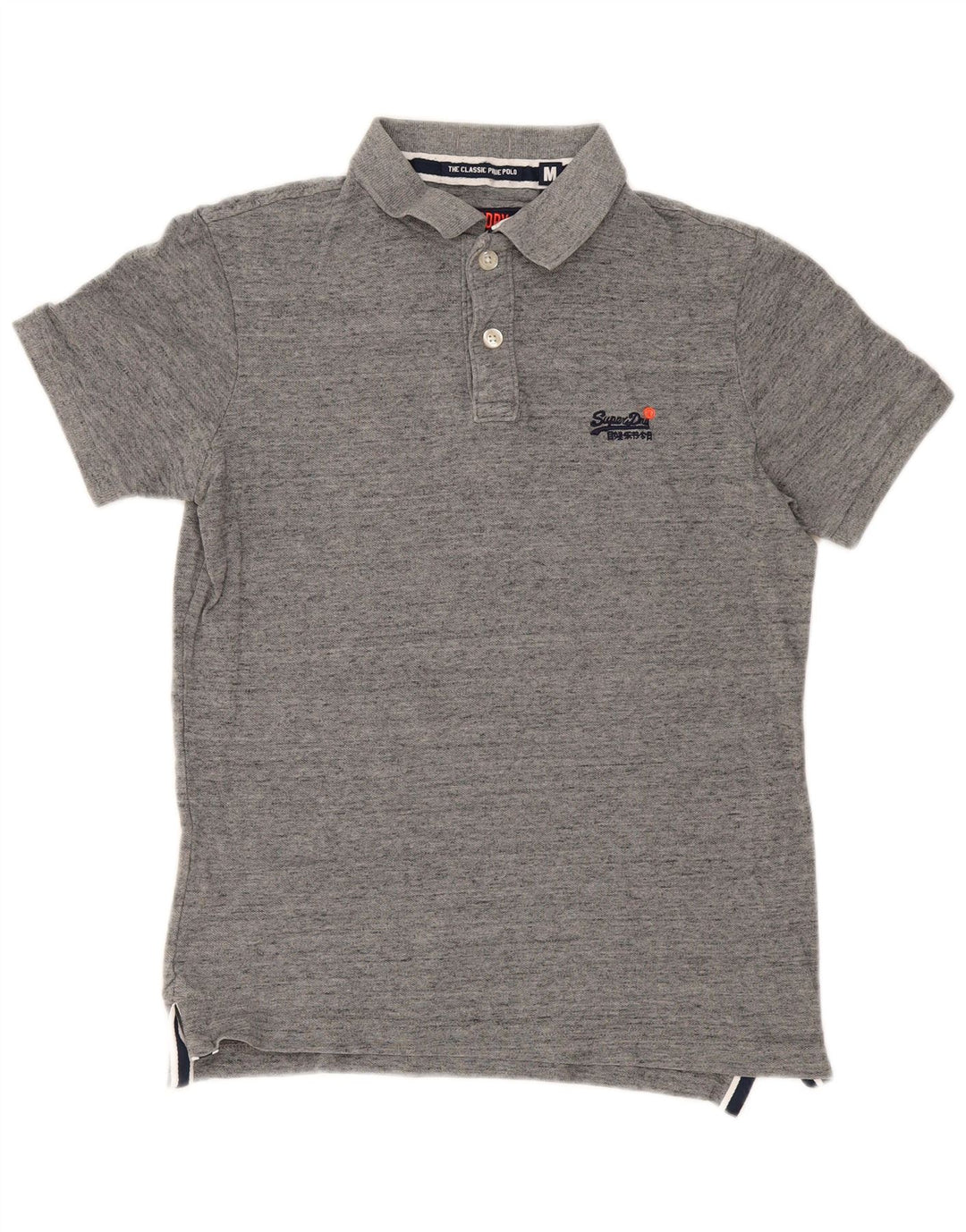 Superdry Polo Homme Gris Moyen Moucheté