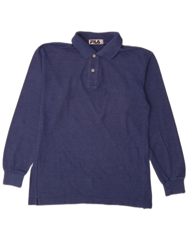 Fila Polo à manches longues homme IT 42 2XS bleu marine coton