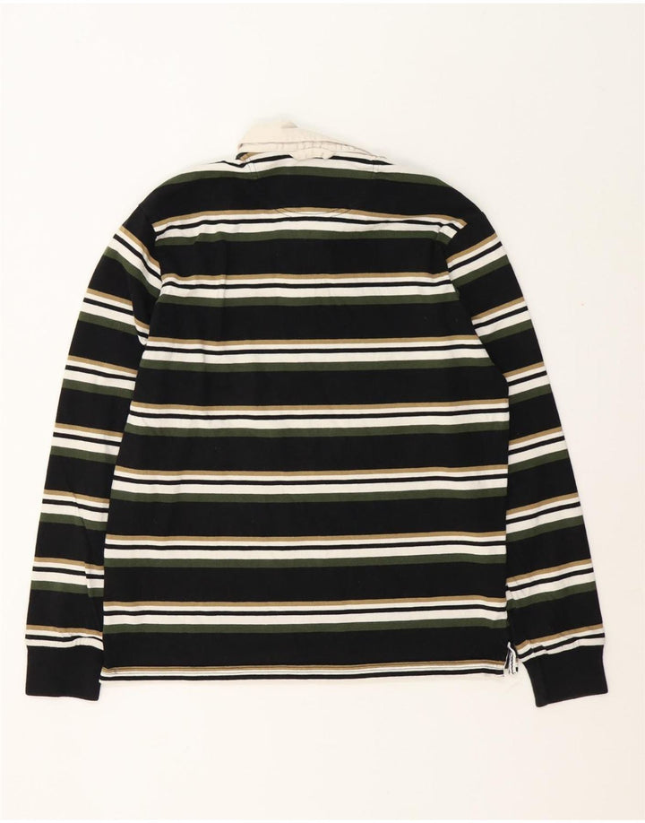 Marks & Spencer Polo de rugby à manches longues pour homme rayé noir moyen