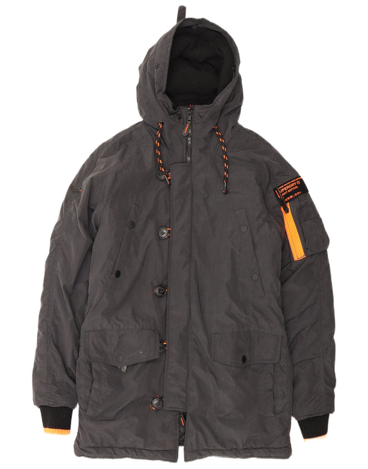 Superdry Veste Parka à Capuche Homme UK 38 Nylon Gris Moyen