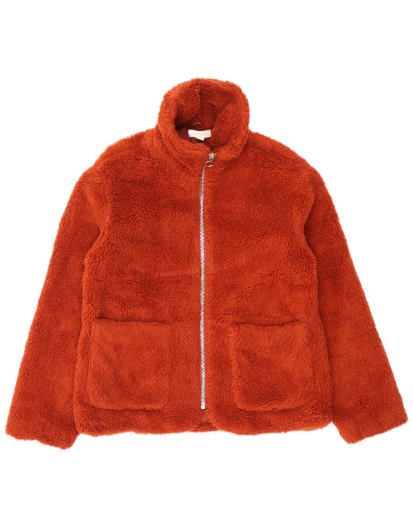 Topshop Teddy Bear Veste coupe-vent surdimensionnée pour femme UK 10 Petit Orange